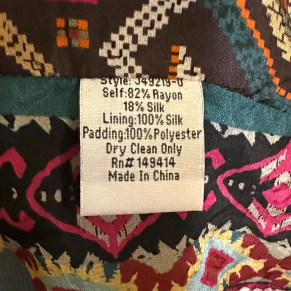 Johnny Was quilted leopard velvet bomber jacket size XXL - Picture 5 of 7